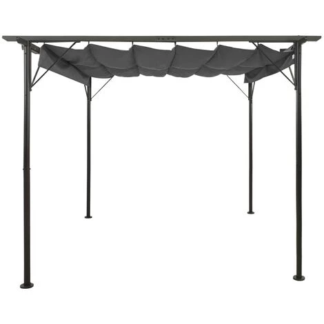 VidaXL Pergola Avec Toit Rétractable Anthracite 3x3 M Acier 180 G/m² - Anthracite 4 VidaXL Pergola Avec Toit Rétractable Anthracite 3x3 M Acier 180 G/m² - Anthracite - Image 2