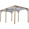 Habrita Pergola Fabriquée En Bois Massif Traité - Dimensions 3,00x5,02 M - Couverture Tôle PVC Transparente