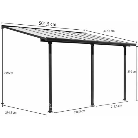 Habrita Toit Terrasse Alu Gris - S.h.t. 15,38 M² - Rideau D'ombrage Extensible écru - Toile Polyester 130 Gr/m131 4 Habrita Toit Terrasse Alu Gris - S.h.t. 15,38 M² - Rideau D'ombrage Extensible écru - Toile Polyester 130 Gr/m131 – Image 2