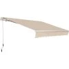 Outsunny Store Banne Manuel Rétractable Aluminium Polyester Imperméabilisé 3,5L X 2,5l M Beige - Beige