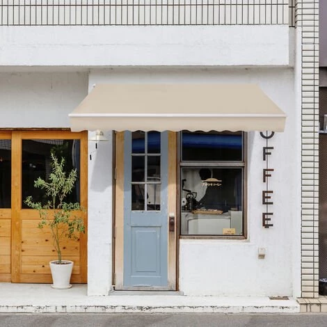 Outsunny Store Banne Manuel Rétractable Aluminium Polyester Imperméabilisé 3,5L X 2,5l M Beige - Beige 7 Outsunny Store Banne Manuel Rétractable Aluminium Polyester Imperméabilisé 3,5L X 2,5l M Beige - Beige - Image 5