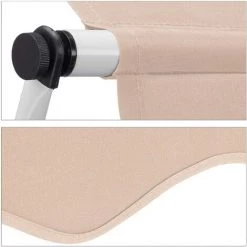 HELLOSHOP26 Store Banne Télescopique De Balcon Manivelle Hauteur Réglable Résistant Uv Polyester Acier 400 X 120 Cm Beige - Beige -Tente de réception Soldes 29428537 3