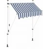 HELLOSHOP26 Copie De Store Banne Télescopique De Balcon Manivelle Hauteur Réglable Résistant Uv Polyester Acier 150 X 120 Cm Blanc Et Bleu - Blanc -Tente de réception Soldes 29428540 1