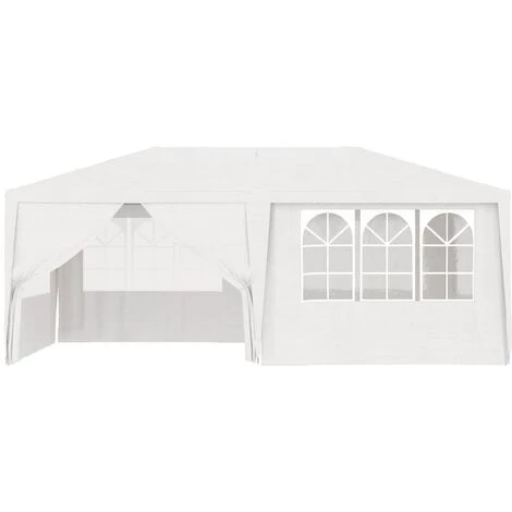 TRUE DEAL Tente De Réception Et Parois Latérales 4x6 M Blanc 90 G/m² 4 TRUE DEAL Tente De Réception Et Parois Latérales 4x6 M Blanc 90 G/m² – Image 2