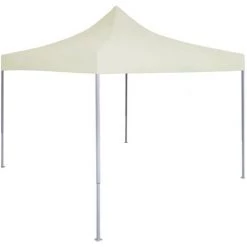 ASUPERMALL Tente De Reception Pliable Professionnelle 2x2 M Acier Creme
