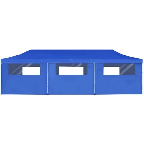 TRUE DEAL Tente De Réception Pliable Avec 8 Parois 3x9 M Bleu 5 TRUE DEAL Tente De Réception Pliable Avec 8 Parois 3x9 M Bleu - Image 3