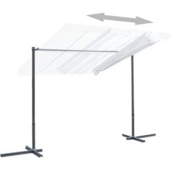 ASUPERMALL Tonnelle Avec Toit Coulissant Inclinable 350x250x225 Cm Creme -Tente de réception Soldes 30049108 5
