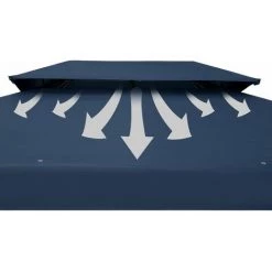CASARIA Tonnelle De Jardin Elda 3x4 M Tente De Réception Avec Toile Hydrofuge Pavillon Pergola 2,60 M Mobilier Extérieur Bleu -Tente de réception Soldes 30135240 2