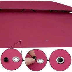 CASARIA Tonnelle De Jardin Topas 3x4 M Tente De Réception Avec Toile Hydrofuge Pavillon Pergola Mobilier Extérieur Rouge -Tente de réception Soldes 30291366 3