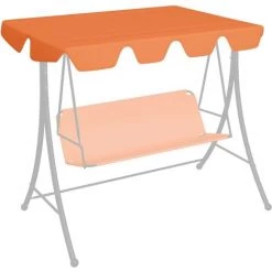 TRUE DEAL Toit De Rechange Balançoire De Jardin Orange 192x147 Cm 270 G/m²