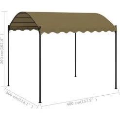 TRUE DEAL Belvédère 4x3x2,6 M Taupe 180 G/m² -Tente de réception Soldes 30363315 5