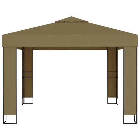 TRUE DEAL Belvédère Avec Double Toit 3x3x2,7 M Taupe 180 G/m² 4 TRUE DEAL Belvédère Avec Double Toit 3x3x2,7 M Taupe 180 G/m² - Image 2