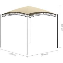 TRUE DEAL Belvédère 3x3x2,65 M Crème 180 G/m² -Tente de réception Soldes 30363479 5