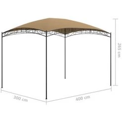 TRUE DEAL Belvédère 3x4x2,65 M Taupe 180 G/m² -Tente de réception Soldes 30363483 5