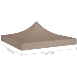 ASUPERMALL Toit De Tente De Reception 3x3 M Taupe 270 G/m² -Tente de réception Soldes 30381493 5