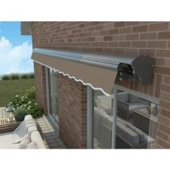 HABITAT ET JARDIN Store Banne Motorisé "Ombra 4" - 3.95 X 3 M - Taupe / Gris -Tente de réception Soldes 30440048 3