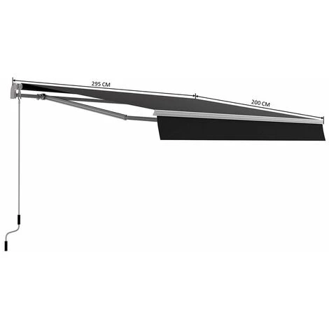 RED DECO Store Banne Manuel 3x2m TAMPA Gris Aluminium 295 X 200 X 14,2 Cm - Gris 5 RED DECO Store Banne Manuel 3x2m TAMPA Gris Aluminium 295 X 200 X 14,2 Cm - Gris - Image 3