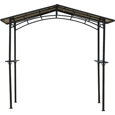 Outsunny Pavillon Jardin - Abri Barbecue - Steakhouse 2 étagères - Toit De Barbecue - Dim. 2,46L X 1,49l X 2,30H M - Alu. Métal Noir Toit Polycarbonate - Noir 6 Outsunny Pavillon Jardin - Abri Barbecue - Steakhouse 2 étagères - Toit De Barbecue - Dim. 2,46L X 1,49l X 2,30H M - Alu. Métal Noir Toit Polycarbonate - Noir - Image 4
