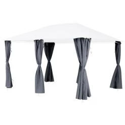 HESPERIDE Jeu De 6 Rideaux Pour La Tonnelle Santorini 3 X 4 M Ardoise - Ardoise