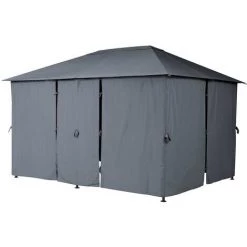 HESPERIDE Jeu De 6 Rideaux Pour La Tonnelle Santorini 3 X 4 M Ardoise - Ardoise -Tente de réception Soldes 30788174 3