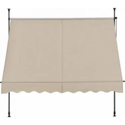 HELLOSHOP26 Brise-soleil Pare-soleil Métal Et Polyester Hauteur Variable Sable 300 X 120 X 200-300 Cm - Métal -Tente de réception Soldes 30789582 2