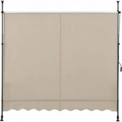 HELLOSHOP26 Brise-soleil Pare-soleil Métal Et Polyester Hauteur Variable Sable 300 X 120 X 200-300 Cm - Métal -Tente de réception Soldes 30789582 3