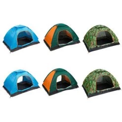 ASUPERMALL Tente Ouverte A Double Vitesse, Tente De Camping Escamotable, Sac De Transport, Orange Vert, Portes Doubles