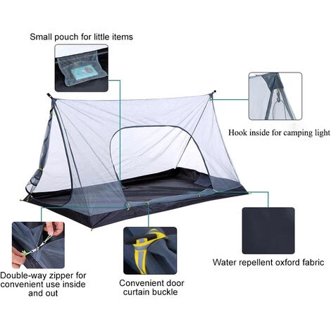 ASUPERMALL Tente De Camping Pliable Exterieure, Tente En Maille Ultra-Legere, Tente En Filet Anti-Moustique 4 ASUPERMALL Tente De Camping Pliable Exterieure, Tente En Maille Ultra-Legere, Tente En Filet Anti-Moustique - Image 2