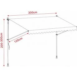 Store Banne Manuel Marquise Jardin Balcon Terrasse Auvent Télescopique 300 Cm Blanc Gris Kingpower 7 Store Banne Manuel Marquise Jardin Balcon Terrasse Auvent Télescopique 300 Cm Blanc Gris Kingpower -Tente de réception Soldes 31087021 3