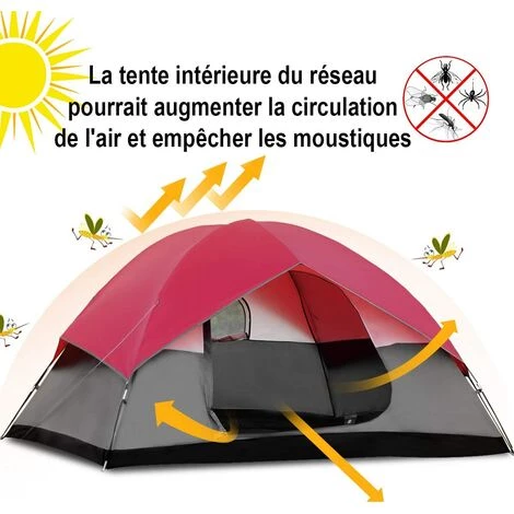 COSTWAY Tente De Camping Étanche 6 Personnes Double Couche Tente Familiale Pour Pique-nique Randonnée 300X300X165CM 5 COSTWAY Tente De Camping Étanche 6 Personnes Double Couche Tente Familiale Pour Pique-nique Randonnée 300X300X165CM - Image 3
