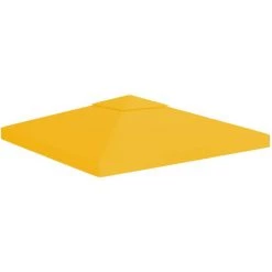 ASUPERMALL Toile De Toit De Belvedere 2 Niveaux 310 G/m² 3x3 M Jaune