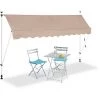Relaxdays Auvent Rétractable 300 Cm Store Manuel Balcon Marquise Soleil Terrasse Hauteur Réglable Sans Perçage, Beige -Tente de réception Soldes 31795538 1