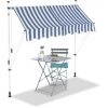 Relaxdays Auvent Rétractable 200 Cm Store Balcon Marquise Soleil Terrasse Hauteur Réglable Sans Perçage, Bleu-blanc -Tente de réception Soldes 31795586 1