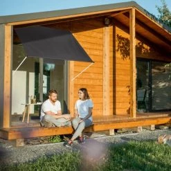 Relaxdays Auvent Rétractable, Occultant, Pour Fenêtres, Protection Contre Rayons UV, Avec Câble Tailles, Anthracite -Tente de réception Soldes 31824928 3