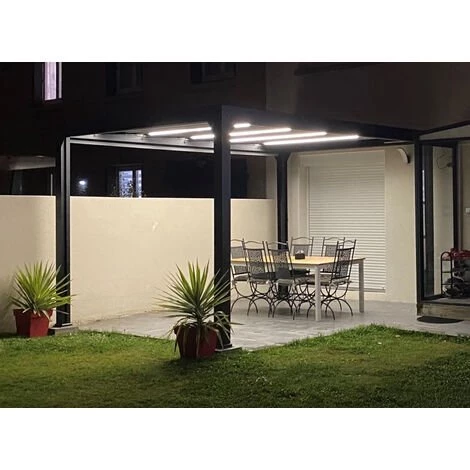 GREEN OUTSIDE Pergola Bioclimatique ACTUAL 3x4m, électrique Avec éclairage LED. Qualité PRO 7 GREEN OUTSIDE Pergola Bioclimatique ACTUAL 3x4m, électrique Avec éclairage LED. Qualité PRO – Image 5