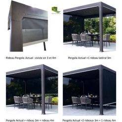 GREEN OUTSIDE Option Rideau Frontal 4m Pour Pergola ACTUAL -Tente de réception Soldes 31903291 2