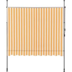 Store Banne Téléscopique Acier Polyester 200 X 120 X 200-300 Cm Jaune Blanc [pro.tec] -Tente de réception Soldes 31908385 5