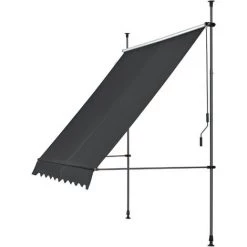 Store Banne Téléscopique Acier Polyester 150 X 120 X 200-300 Cm Noir [pro.tec] -Tente de réception Soldes 31908491 3
