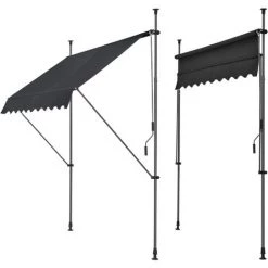 Store Banne Téléscopique Acier Polyester 300 X 120 X 200-300 Cm Noir [pro.tec] -Tente de réception Soldes 31908515 2