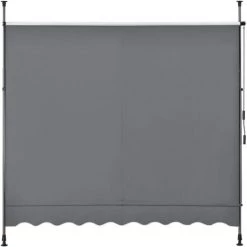 Store Banne Téléscopique Acier Polyester 350 X 120 X 200-300 Cm Gris Ardoise [pro.tec] -Tente de réception Soldes 31908635 5