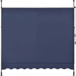 Store Banne Téléscopique Acier Polyester 400 X 120 X 200-300 Cm Bleu Foncé [pro.tec] -Tente de réception Soldes 31908696 5