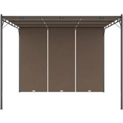 VidaXL Belvédère De Jardin Avec Rideau Latéral 3x3x2,25 M Taupe - Taupe -Tente de réception Soldes 31975815 3