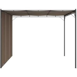 VidaXL Belvédère De Jardin Avec Rideau Latéral 3x3x2,25 M Taupe - Taupe -Tente de réception Soldes 31975815 4