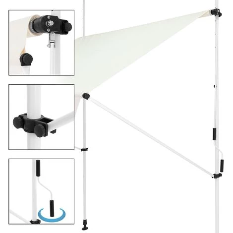 Store Banne Terrasse Patio Auvent à Pince Rétractable 350x120 Cm Beige ML-Design 5 Store Banne Terrasse Patio Auvent à Pince Rétractable 350x120 Cm Beige ML-Design – Image 3