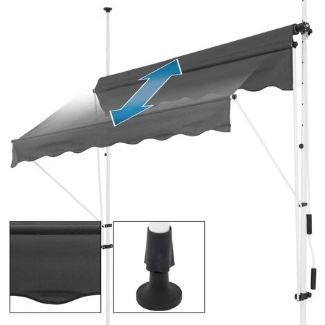 Store Banne Terrasse Balcon Auvent Rétractable Réglable 150x120cm Gris ML-Design 6 Store Banne Terrasse Balcon Auvent Rétractable Réglable 150x120cm Gris ML-Design - Image 4