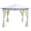 Tonnelle De Jardin Gazebo Tente Pour Extérieur Acier Chillvert Milos 295x295x250 Cm Rideaux Beige -Tente de réception Soldes 32290186 1
