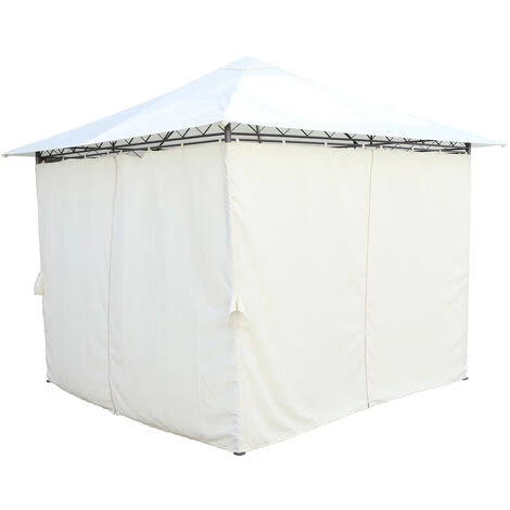 Tonnelle De Jardin Gazebo Tente Pour Extérieur Acier Chillvert Milos 295x295x250 Cm Rideaux Beige 5 Tonnelle De Jardin Gazebo Tente Pour Extérieur Acier Chillvert Milos 295x295x250 Cm Rideaux Beige - Image 3