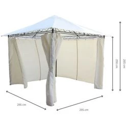 Tonnelle De Jardin Gazebo Tente Pour Extérieur Acier Chillvert Milos 295x295x250 Cm Rideaux Beige 10 Tonnelle De Jardin Gazebo Tente Pour Extérieur Acier Chillvert Milos 295x295x250 Cm Rideaux Beige -Tente de réception Soldes 32290186 4