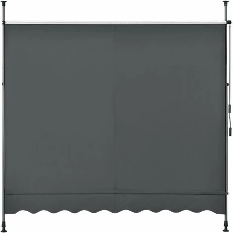 HELLOSHOP26 Brise Pare-soleil Acier Et Polyester Hauteur Variable 298 Cm Anthracite Gris - Gris 5 HELLOSHOP26 Brise Pare-soleil Acier Et Polyester Hauteur Variable 298 Cm Anthracite Gris - Gris – Image 3
