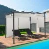 IDMARKET Pergola édition Spéciale Toit Rétractable 3x4 M Et 4 Stores écrue - Ecru